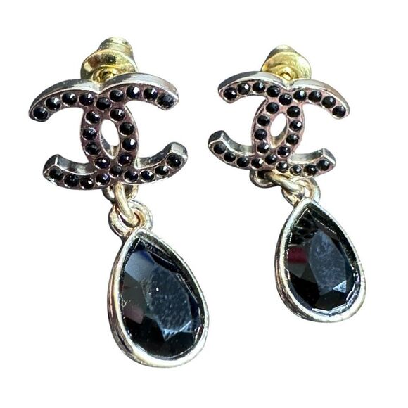 Chanel CC Teardrop Earrings - Picture 2 of 5